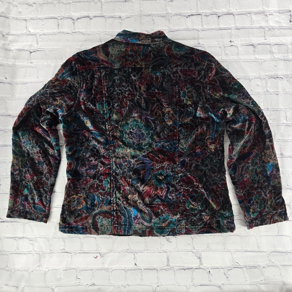 Chico's Colorful Floral Button Blazer Jacket Size:2 - Picture 6 of 11